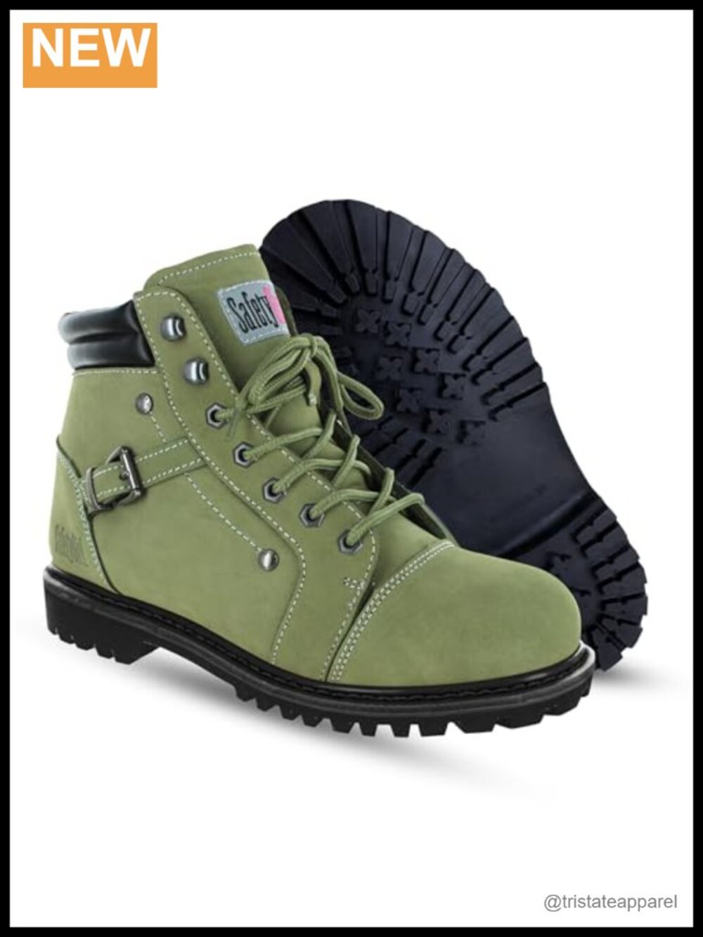 Women's Steel Toe Work Boots Nubuck Water Resistant Lace Up